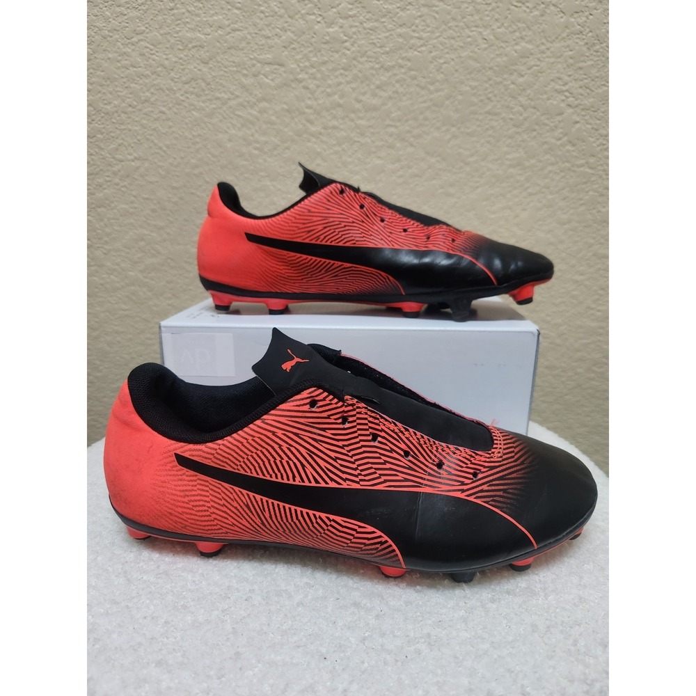 Puma Spirit II FG Men's Soccer Cleats Size 9 US Black Red Blast 105521-02 No Lac